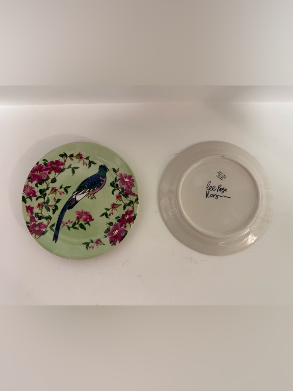 Anthropologie Lee Page Hanson Plumology Series 7" Parrot Bird Plates Set of 2 - Picture 2 of 5